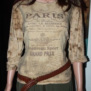 Paris Graphic Long Sleeve Top